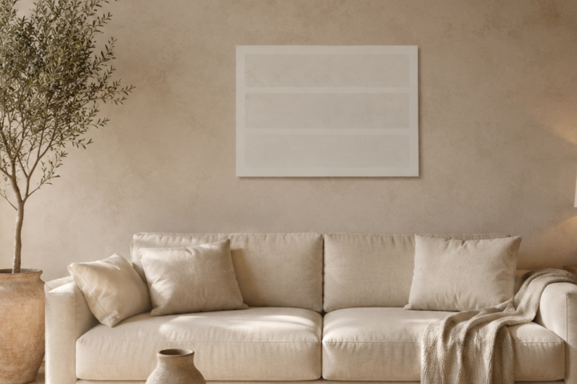 TERRA MODERN DOKULU TABLO, KREM 50X70 CM