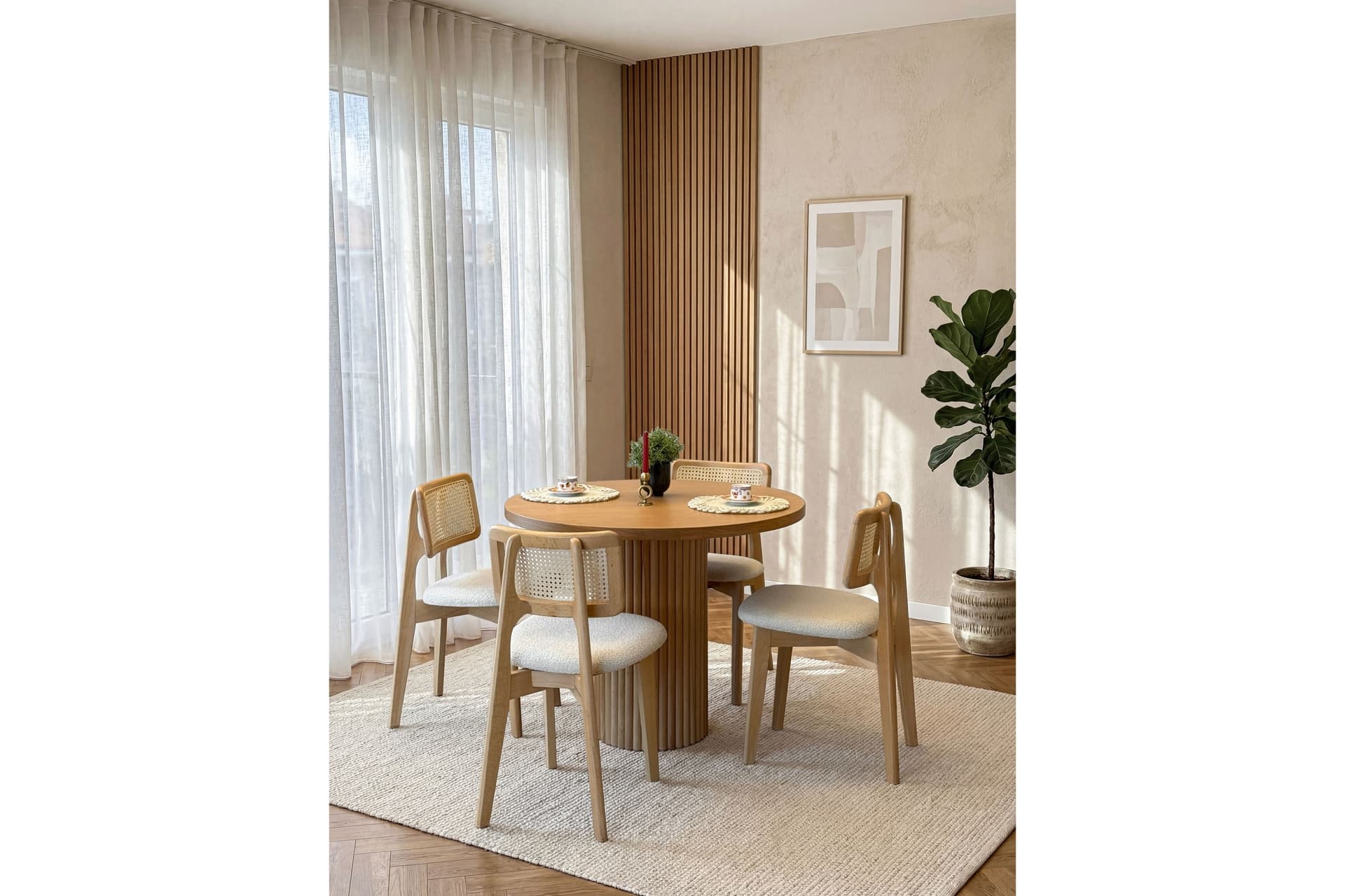 PARLA AHŞAP MASA TAKIMI, 90X90