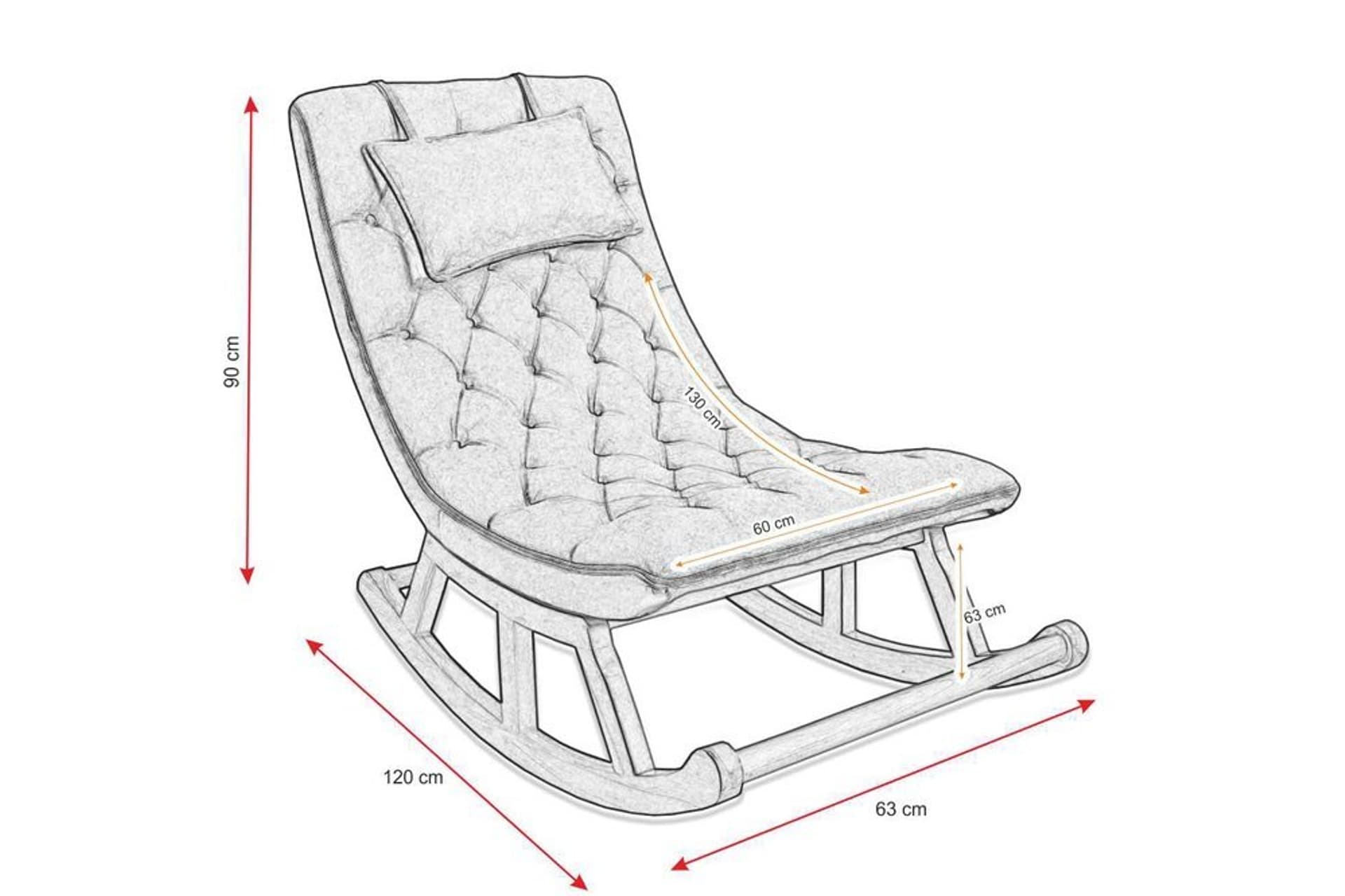 MİSKİN SALLANAN SANDALYE, YEŞİL, AHŞAP, NATUREL AYAK