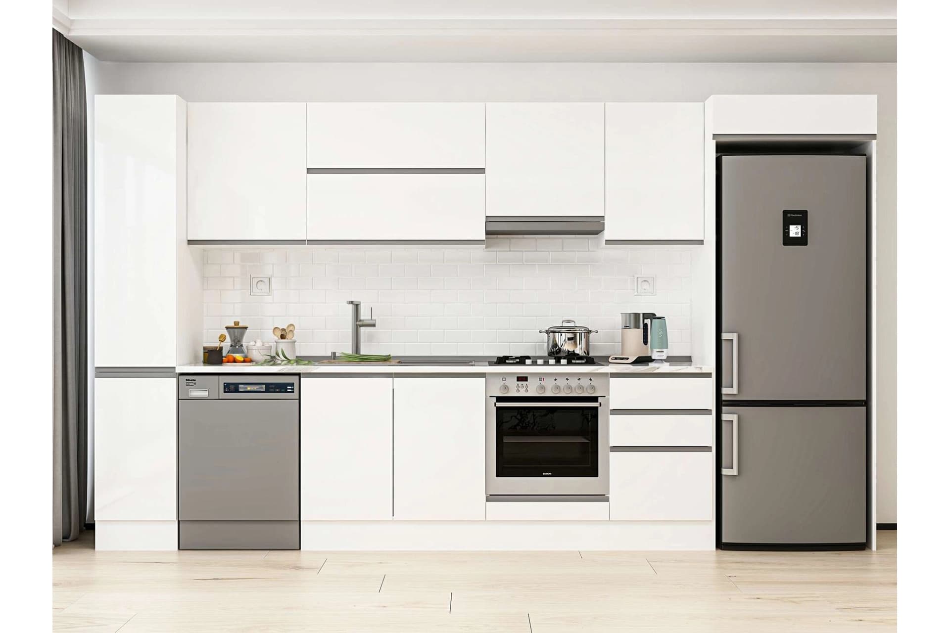ALVİNKA 370X222 CM MUTFAK DOLABI, MBB E80B40S50 1 BEYAZ SUNTALAM