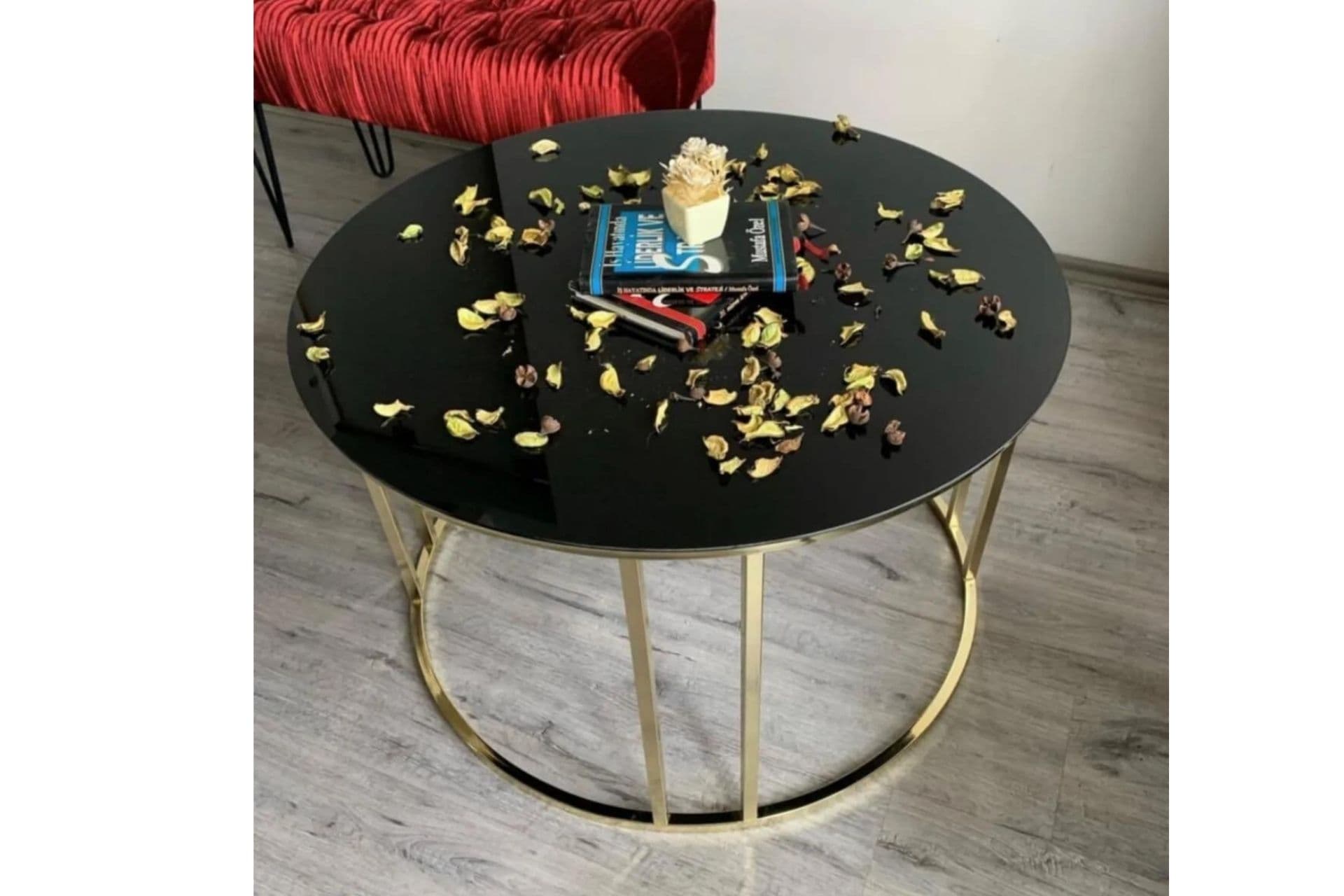 TUBİHOME ORTA SEHPA, GOLD SİYAH