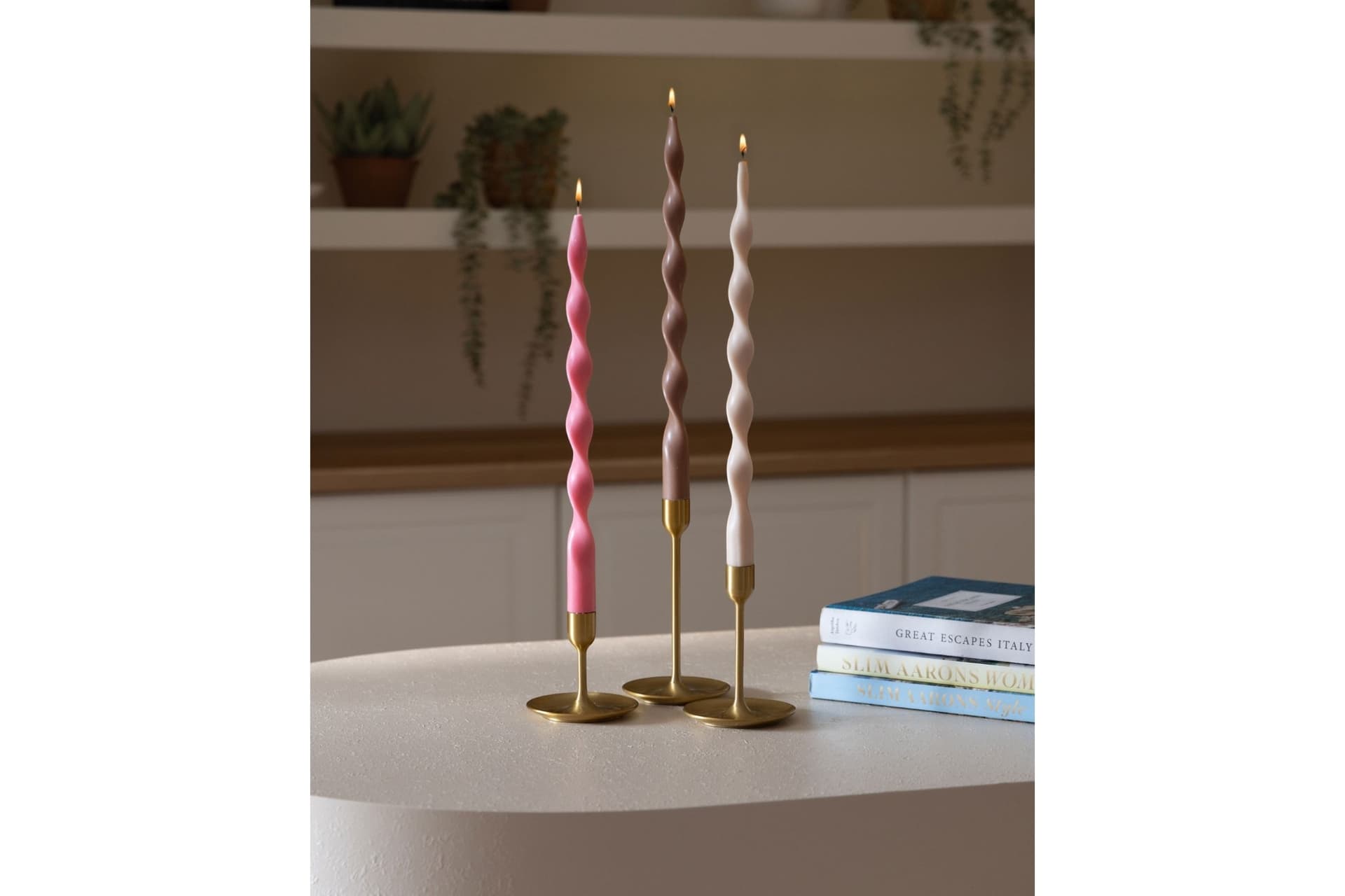 THE MİA BURGU MUM, PEMBE 40 CM