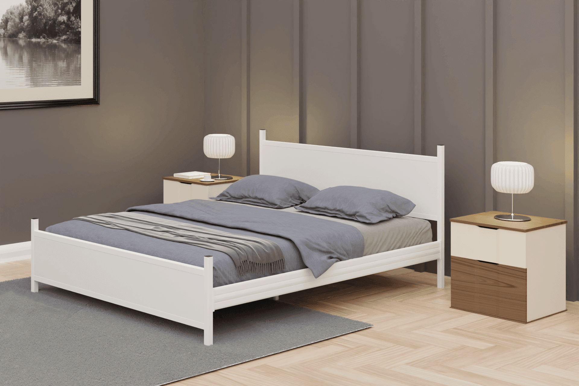 GM METAL ÇİFT KİŞİLİK KARYOLA, BEYAZ, 150X200