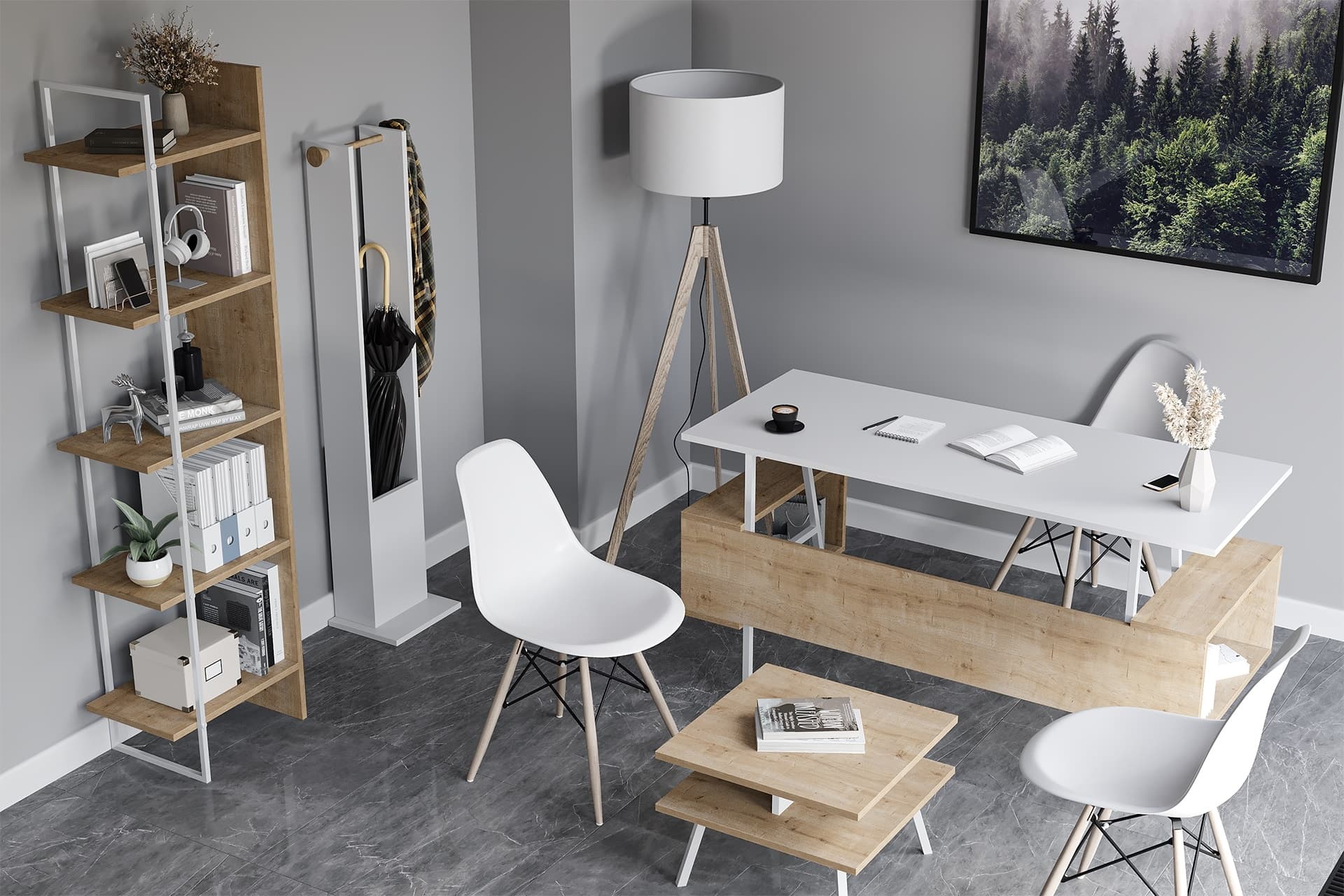 LAGOMOOD İRONY JOLİNE OFİS TAKIMI, MEŞE BEYAZ