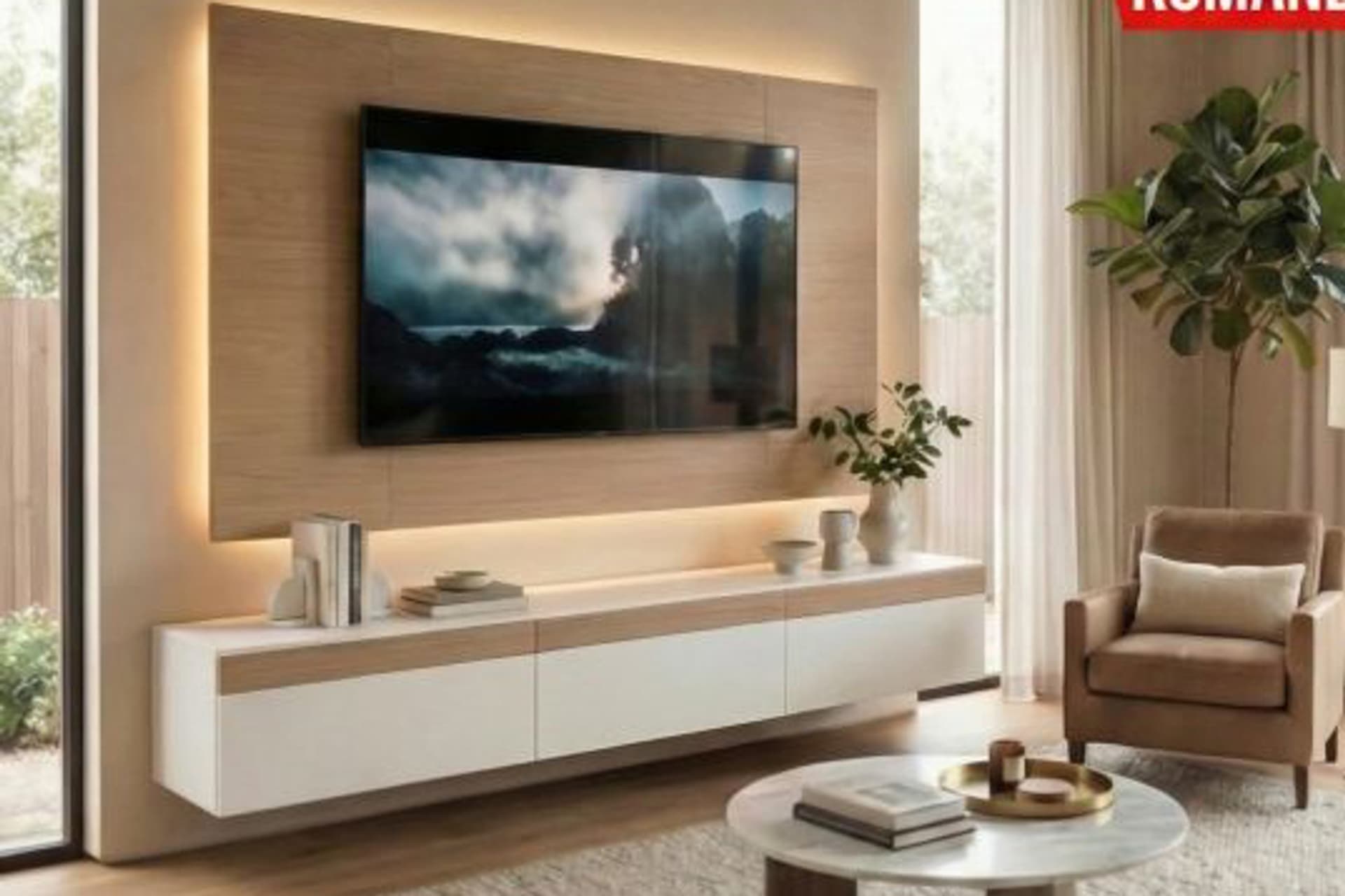 PURELINE LEDLİ DUVAR TV ÜNİTESİ, BEYAZ, 140 CM