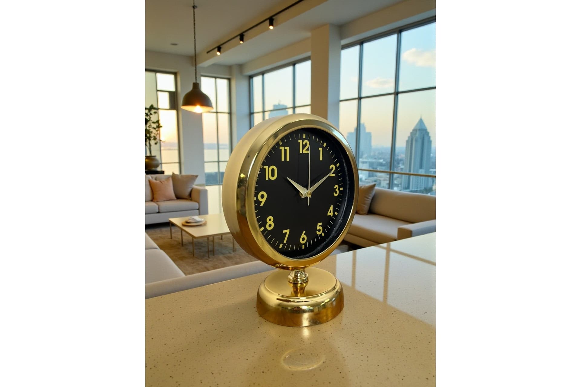KLAS GOLD METAL MASA SAATİ 25X20 CM