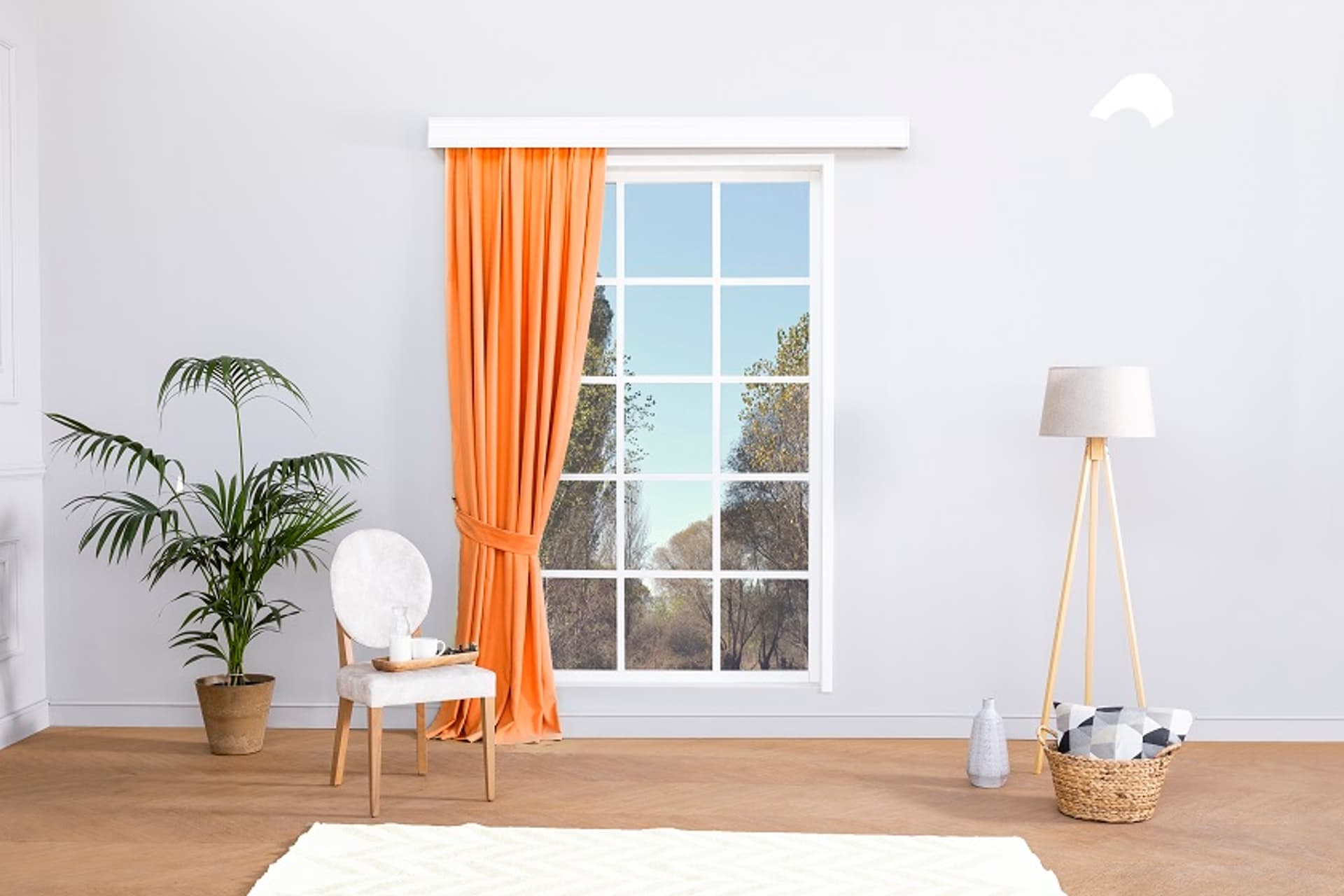 MASSARELLİ FON PERDE TURUNCU PİLESİZ 60X260