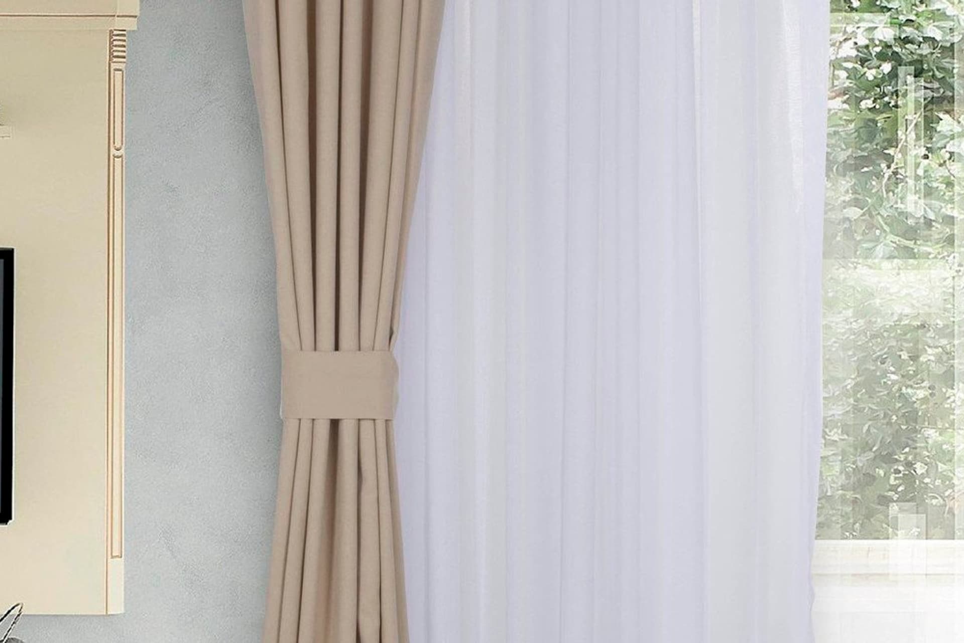 MASSARELLİ FON PERDE BEJ RENGİ 1-3 SIK PİLE 260 CM 60