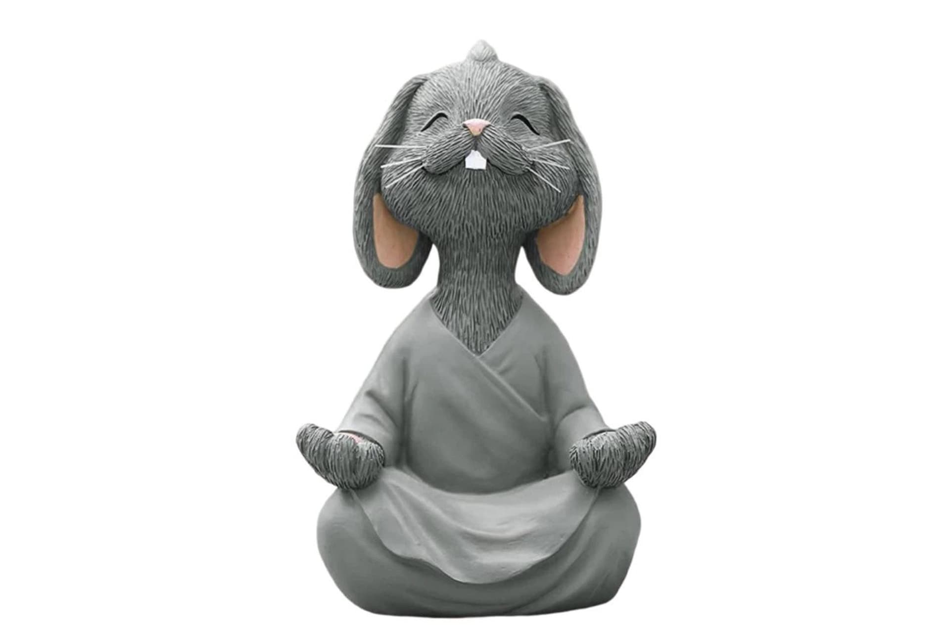 YOGA YAPAN TAVŞAN BİBLO, GRİ