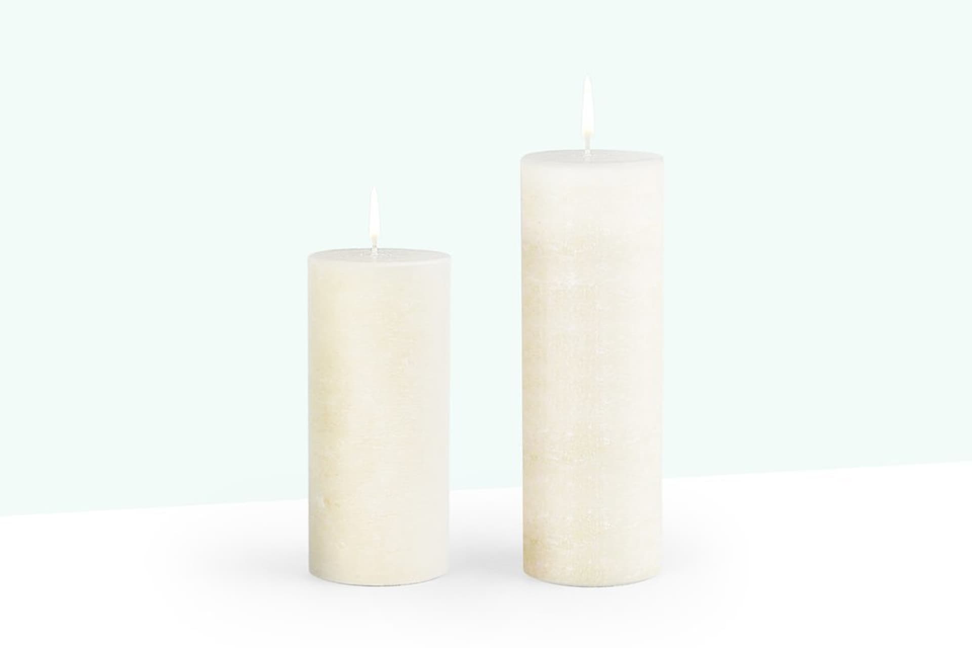 COHO LUMİNA RUSTİC KREM SİLİNDİR MUM 20 15 CM SET OF 2