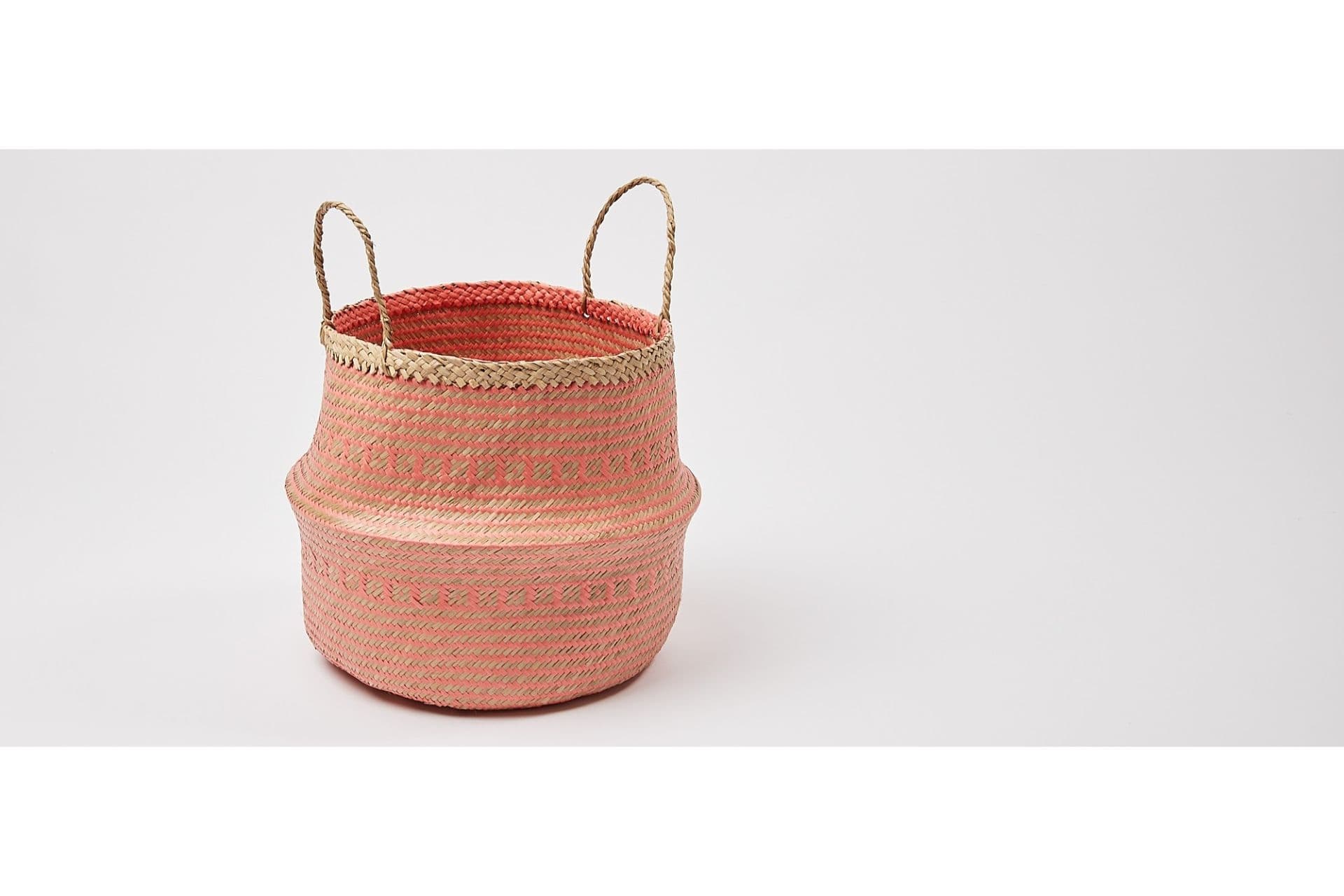 PINKY KATLANABİLİR HASIR SEPET, MEDİUM