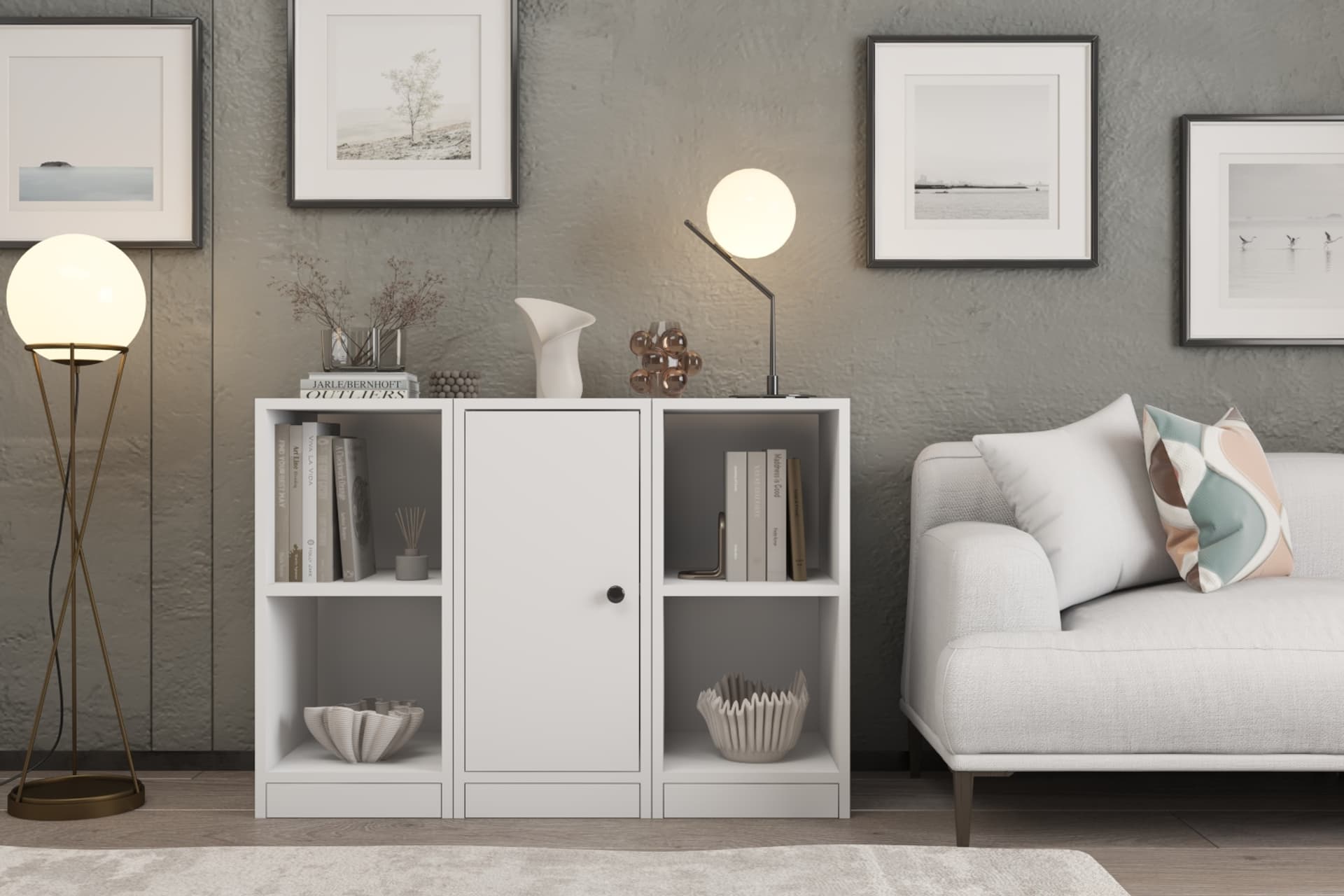 CONSOLA RAFLI DOLAPLI KONSOL BEYAZ 98 CM KNS-1005-Ç