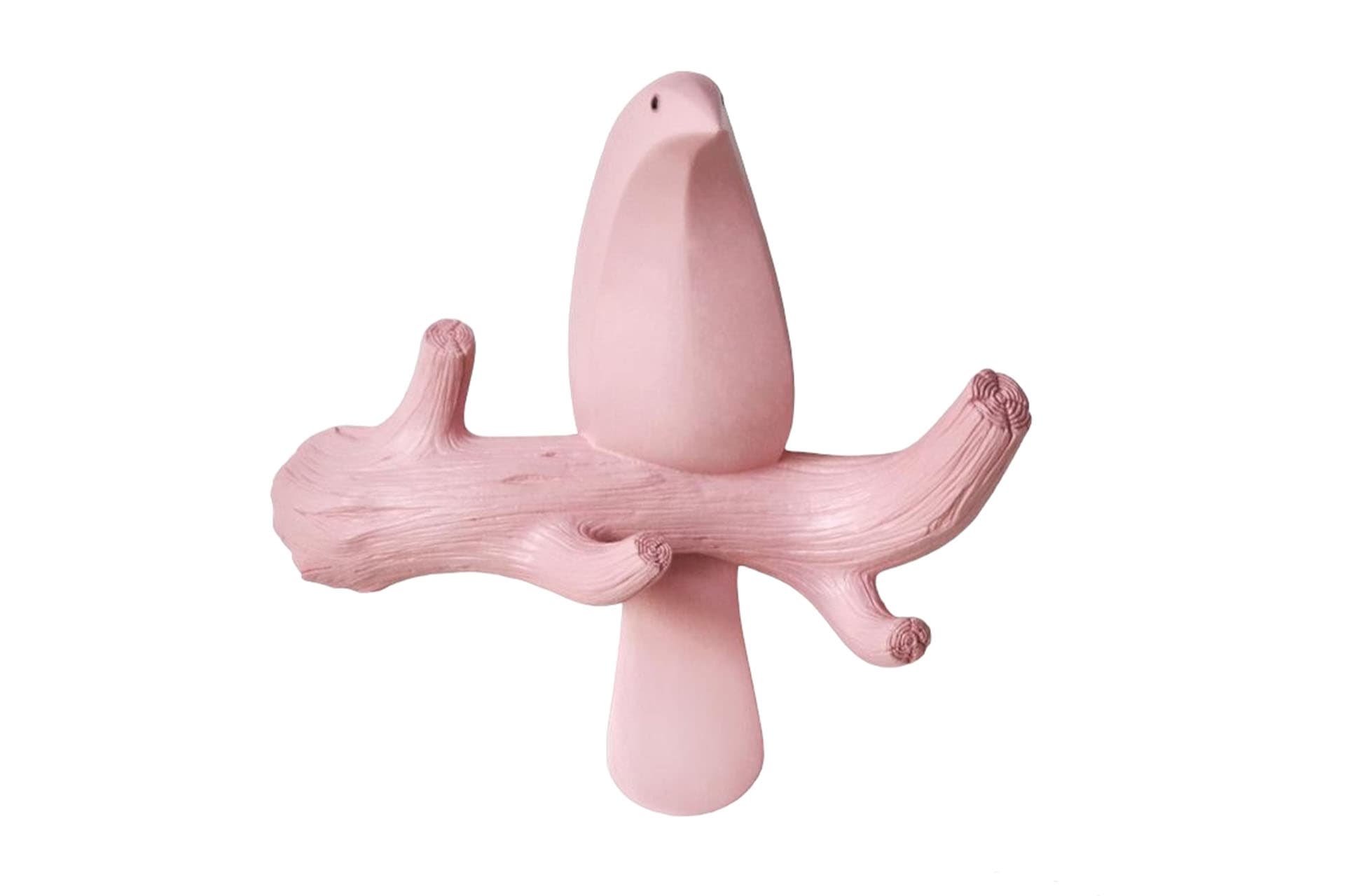 DAL ÜSTÜNDE KUŞ DEKOR ASKILIK, PEMBE