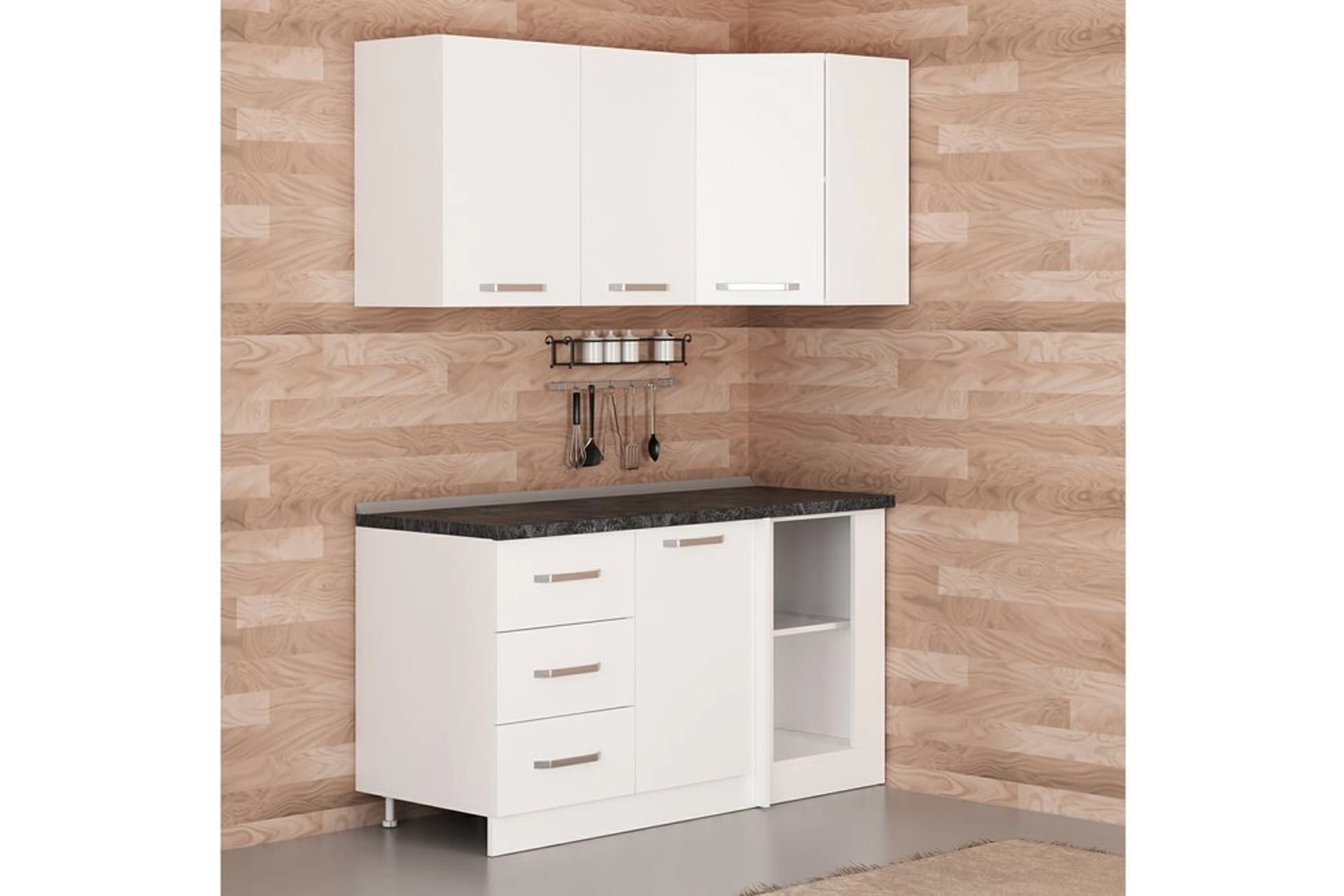 MİNAR 155CM KÖŞE MUTFAK DOLABI BEYAZ K155B2