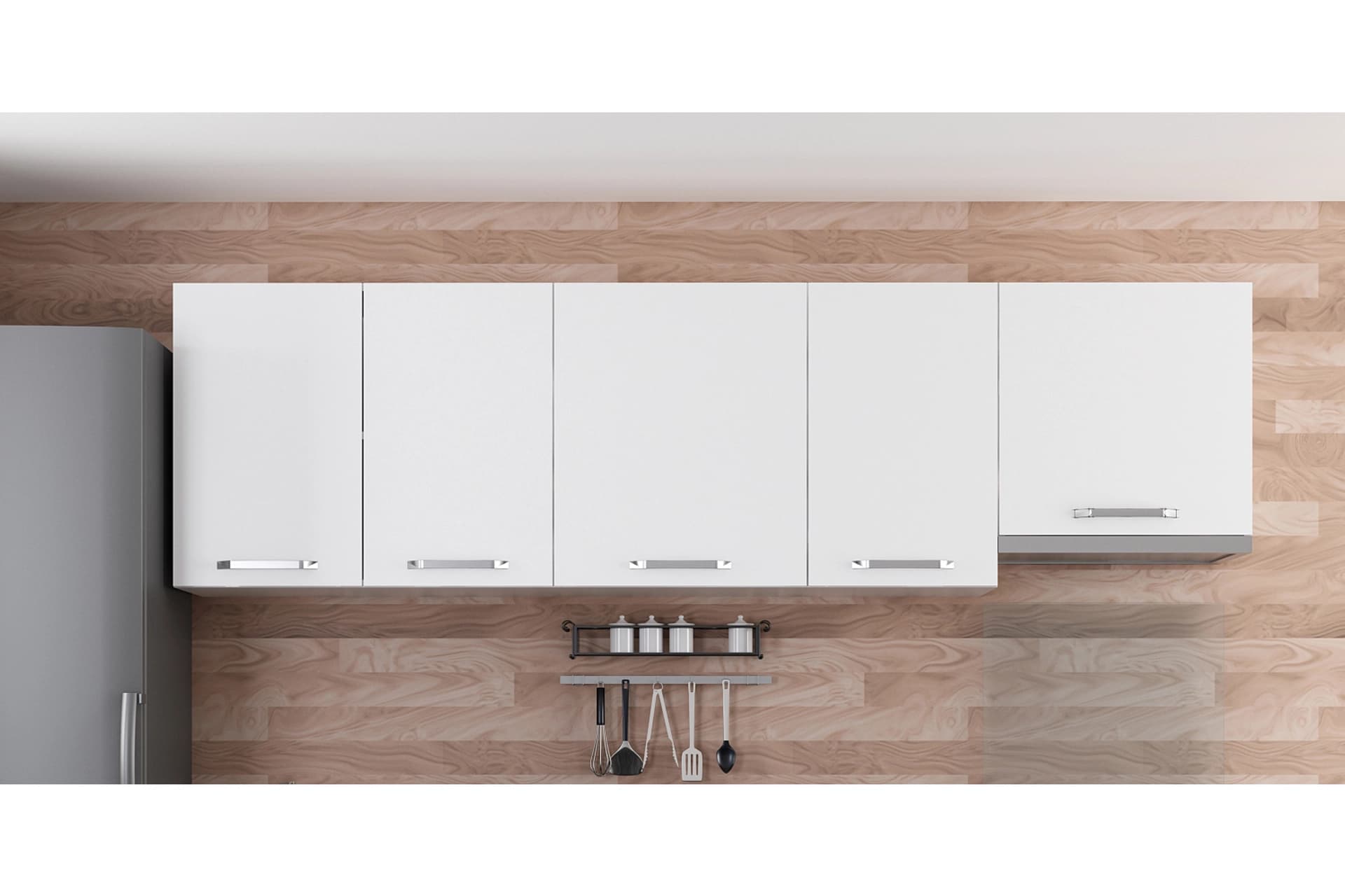 MİNAR 255 CM MUTFAK DOLABI BEYAZ 255-B4-ÜST MODÜL