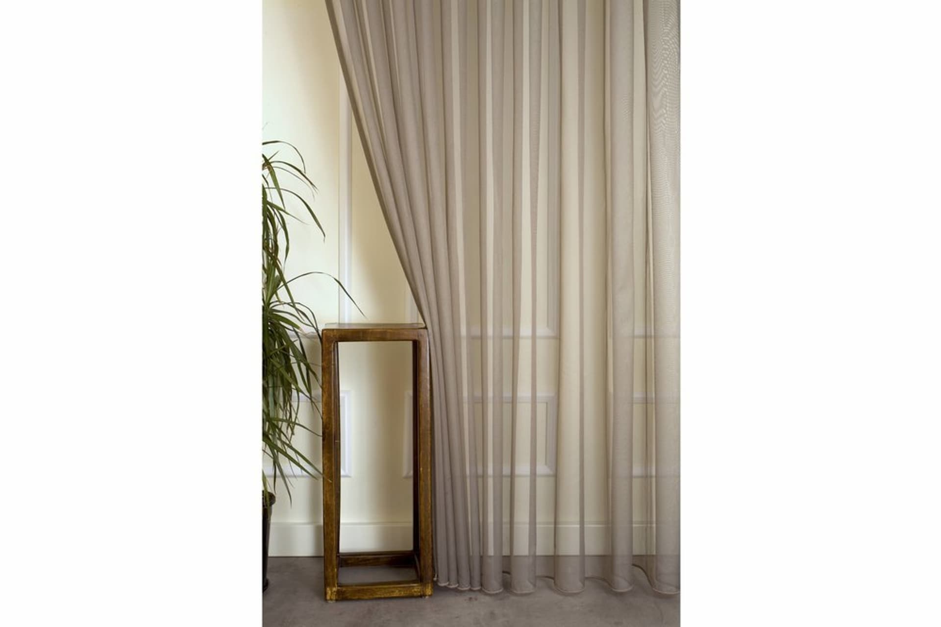 MASSARELLİ ETAMİN TÜL KAHVE PİLESİZ 100X260