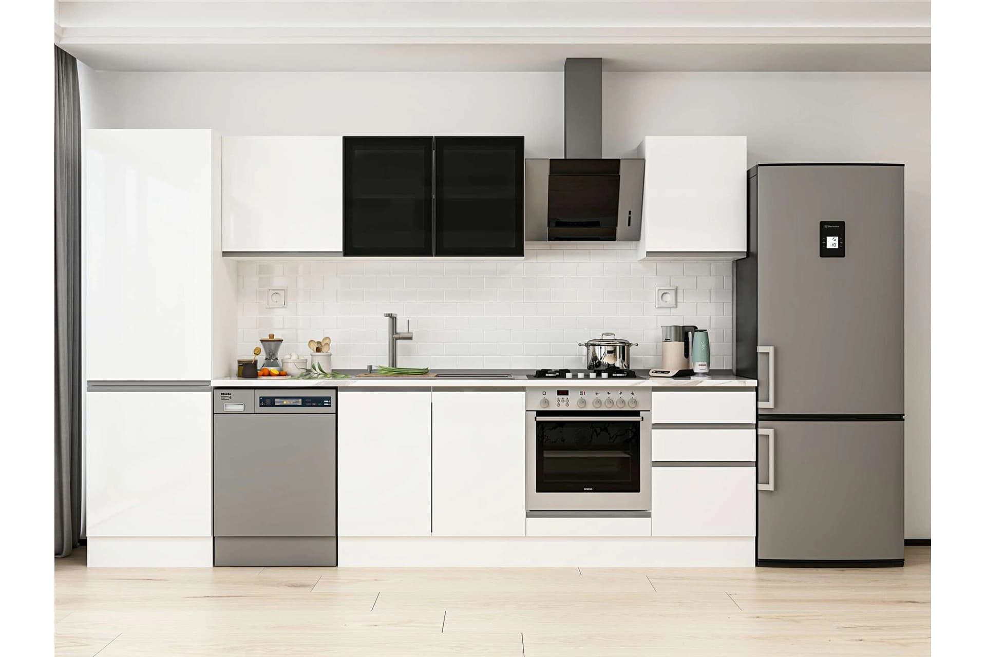ALVİNKA 320X210 CM MUTFAK DOLABI, MB E90B60S50 3 BEYAZ SUNTALAM