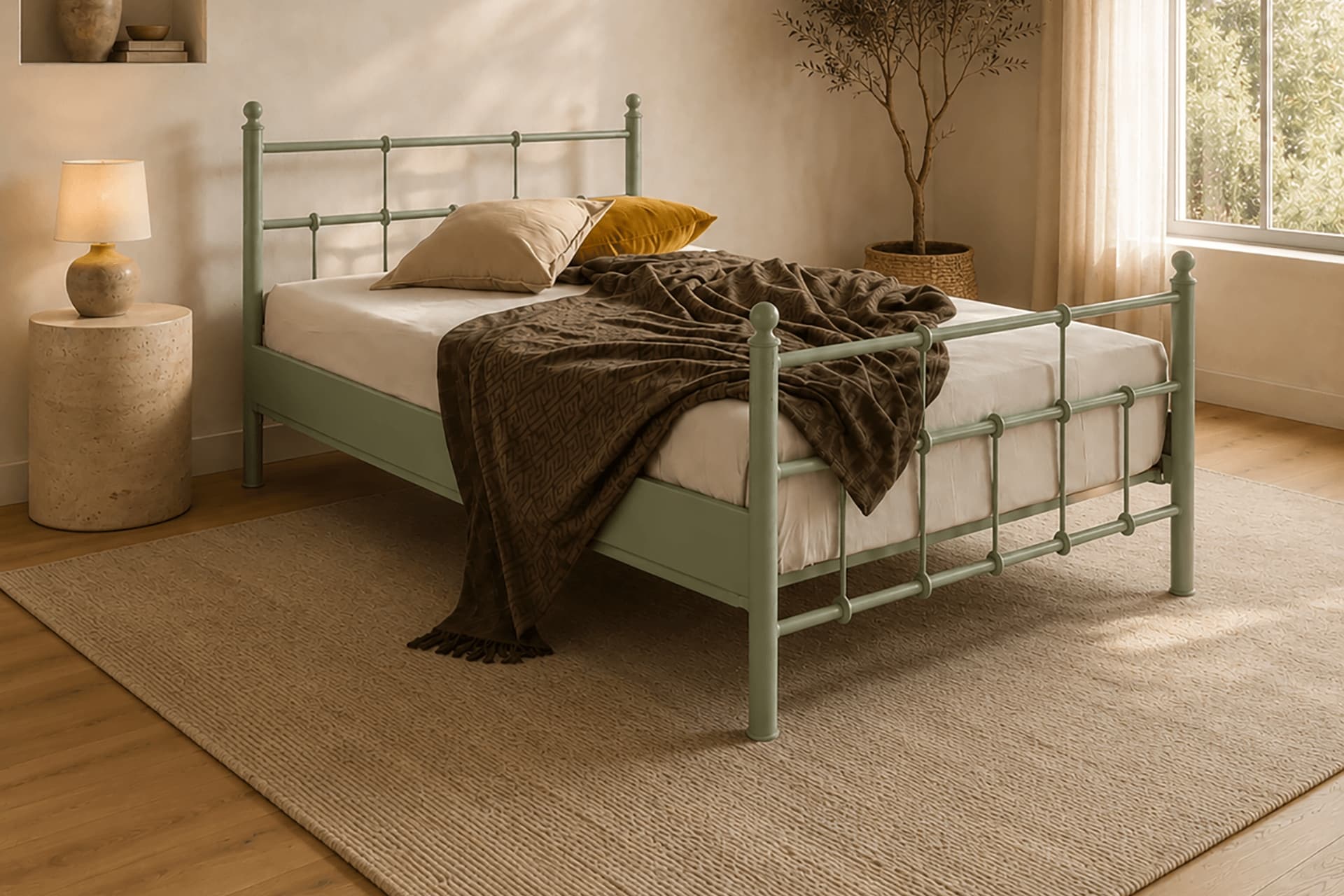 UNİMET LALAS METAL KARYOLA, YEŞİL, 120X200