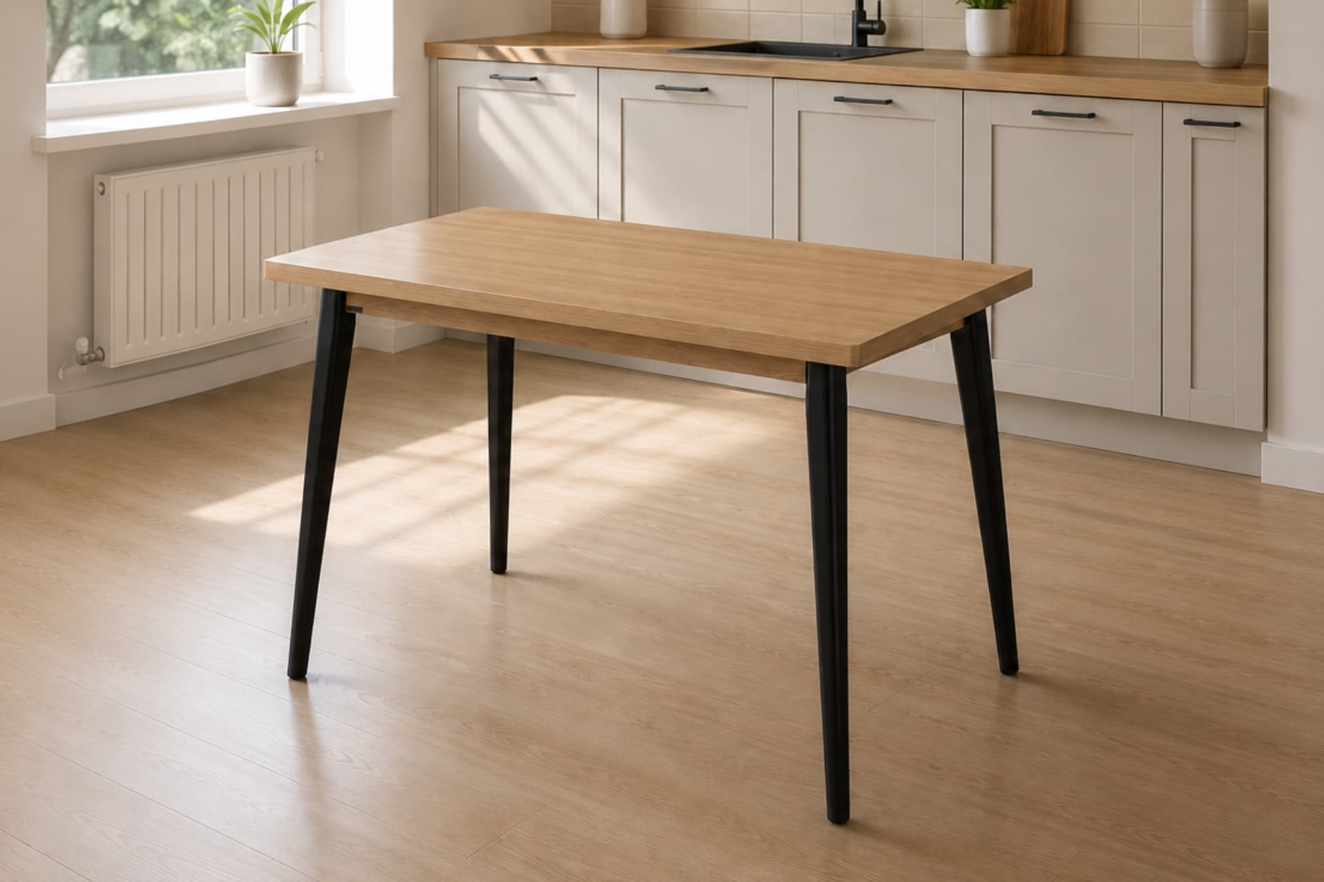AVANOS MDF SABİT MUTFAK MASASI, 70X120 CM, NATUREL SİYAH