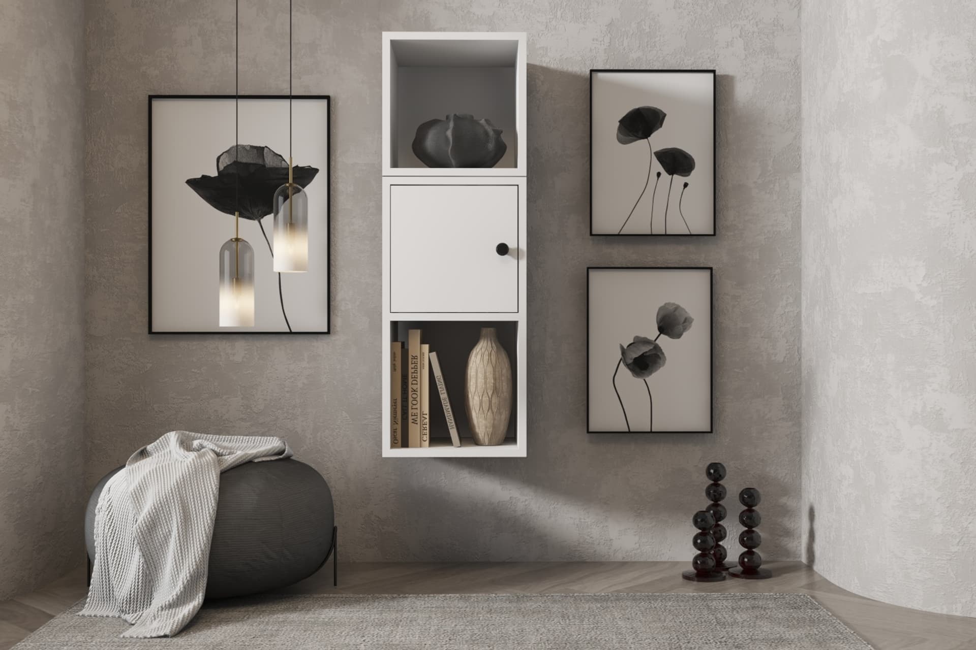 LEKSA KAPAKLI RAFLI KİTAPLIK 35CM BEYAZ KTP-1010-Ç
