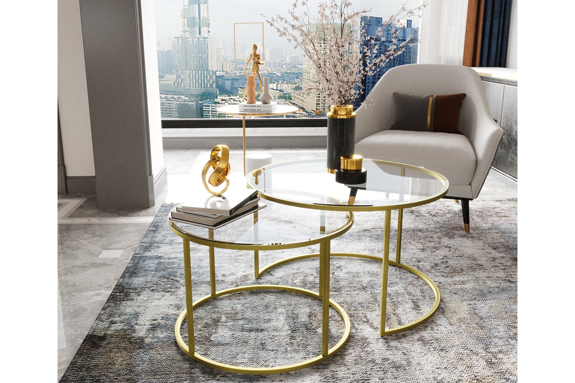 MİLAS SEHPA, GOLD ŞEFFAF