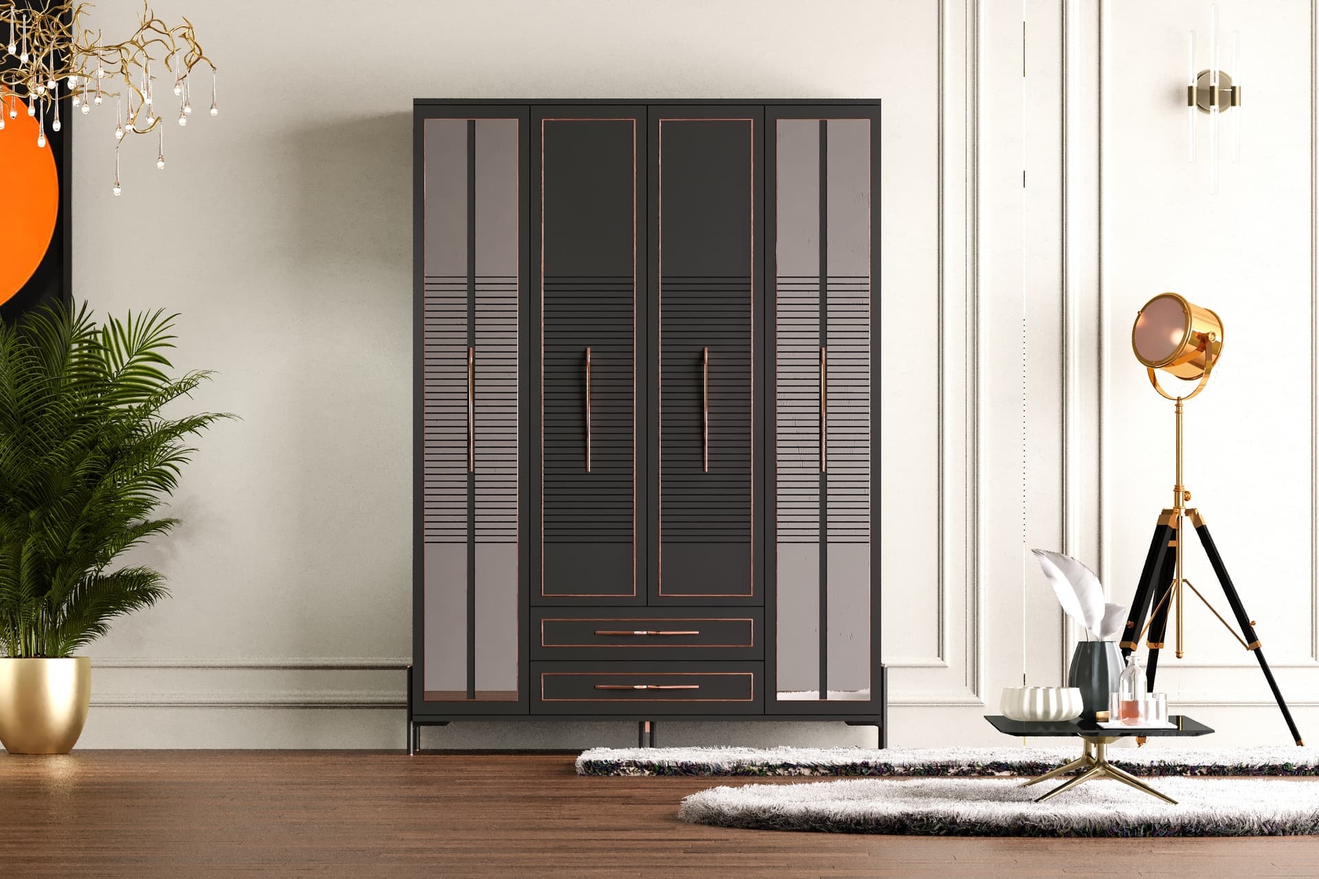 PLATİN COUNTRY GARDIROP, 4 KAPAKLI