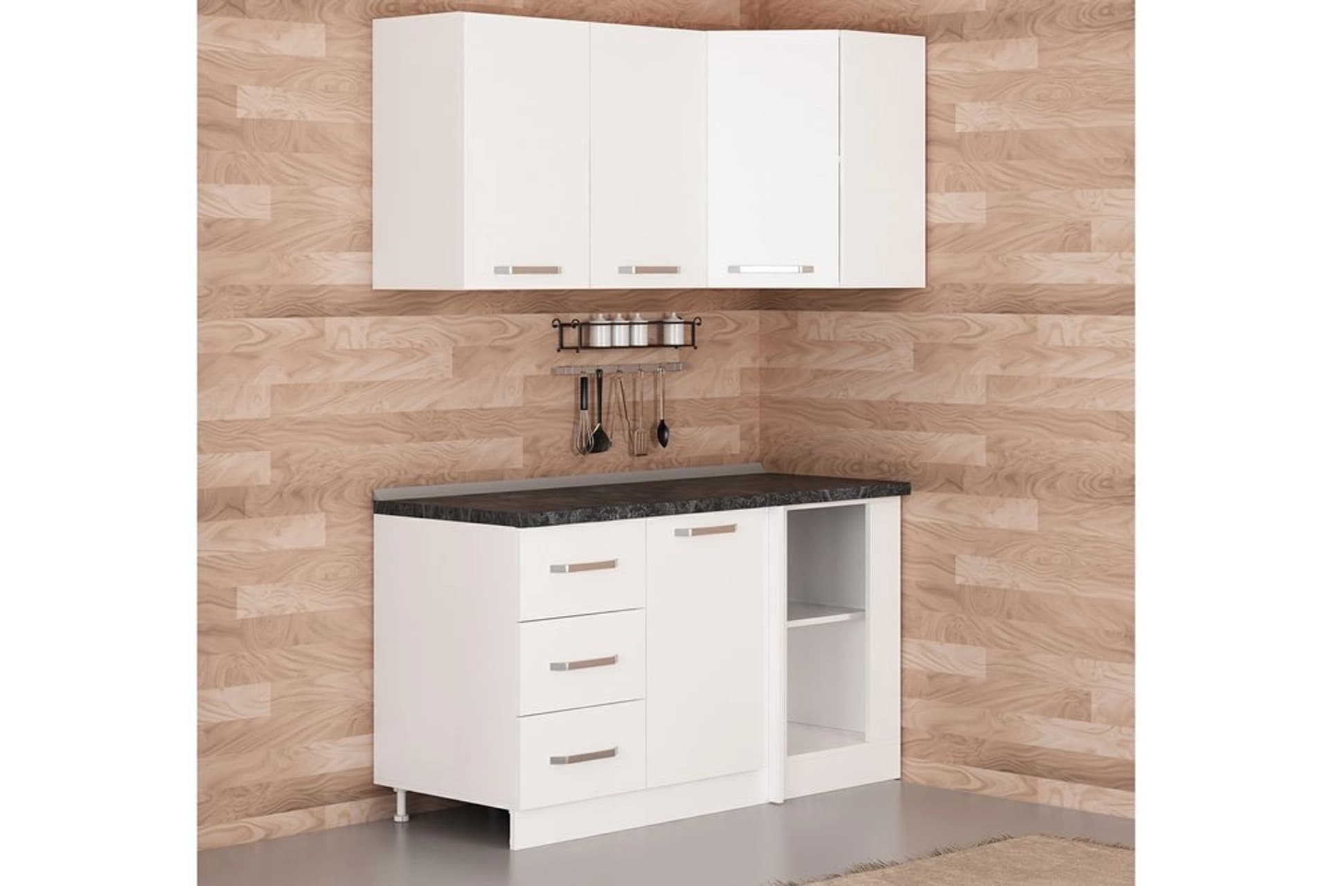 MİNAR 150CM KÖŞE MUTFAK DOLABI BEYAZ K150B3
