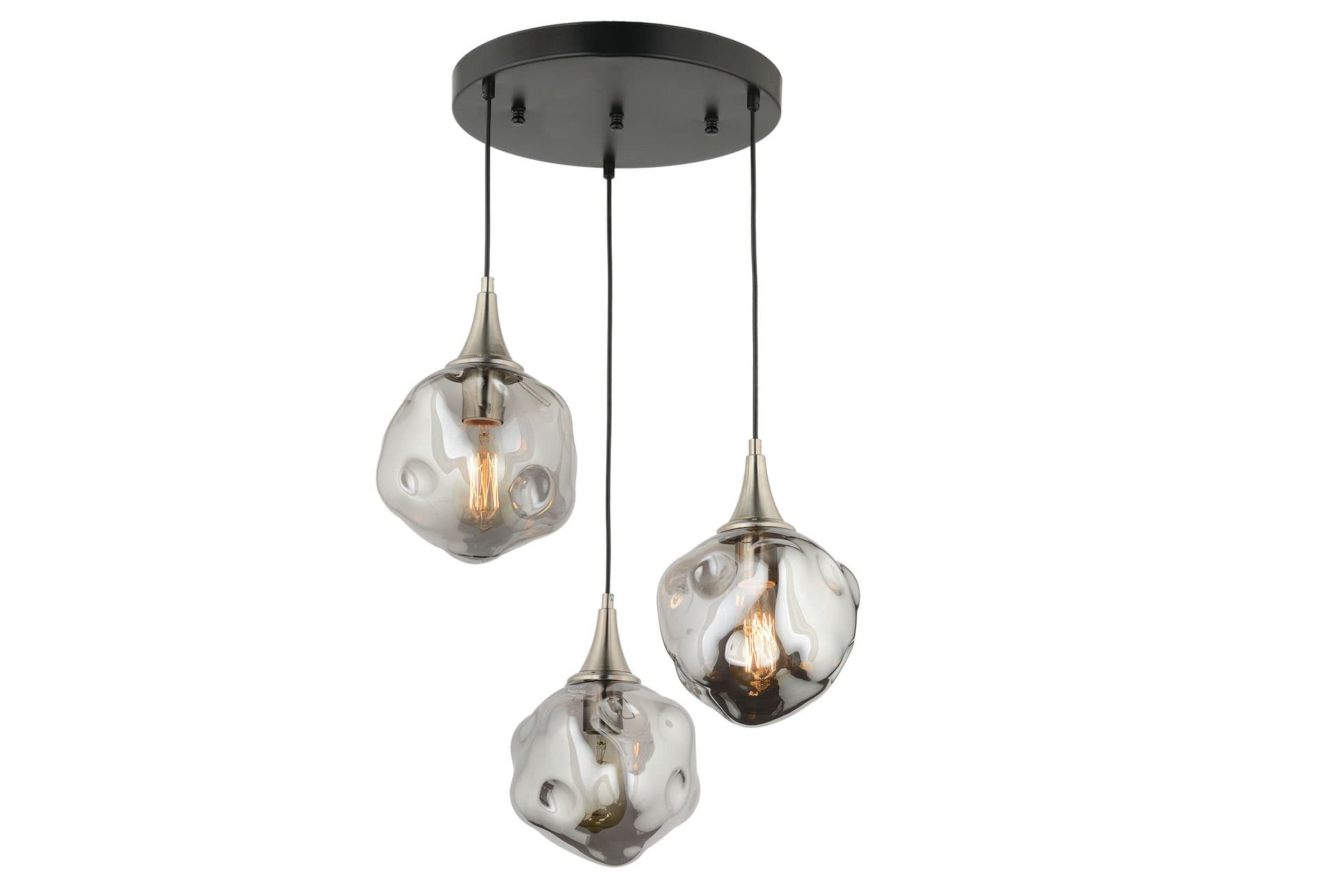 LAMPALUCE GLOBO 4 MODERN SARKIT AVİZE ÜÇLÜ 70 CM KROM