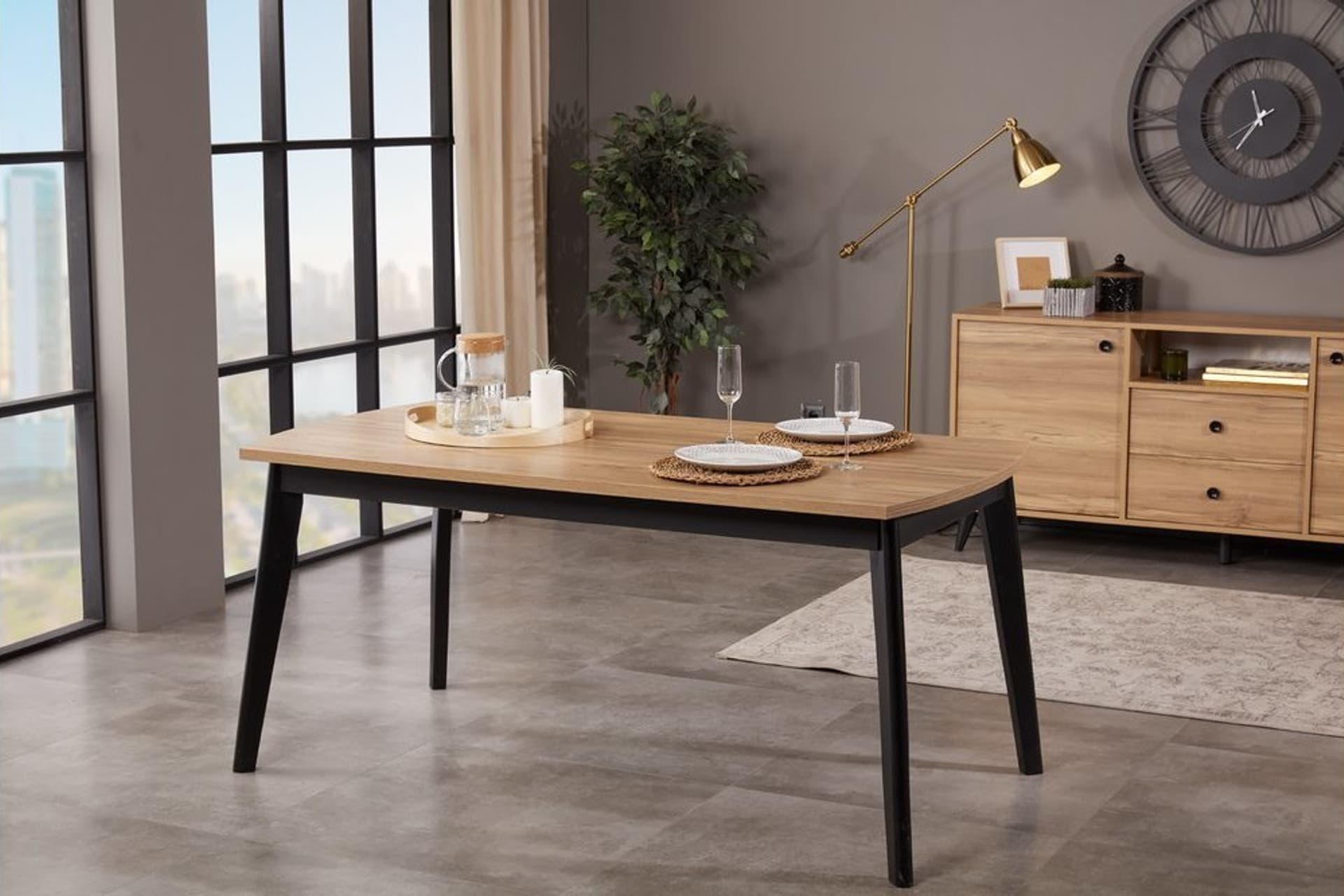 ETİ SABİT MASA, AHŞAP AYAKLI, 170X90