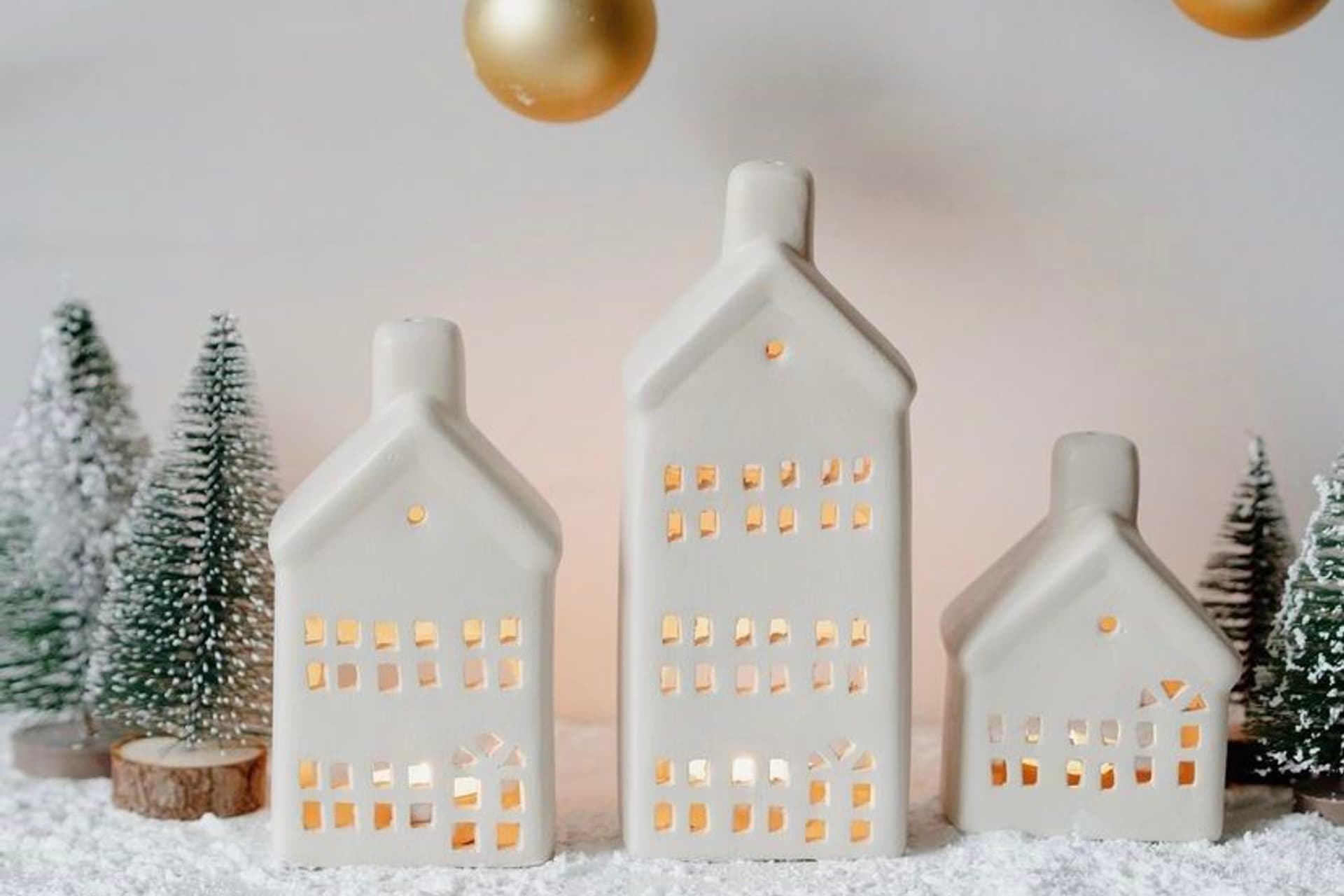 ÜÇLÜ EV MUMLUK SETİ, BEYAZ