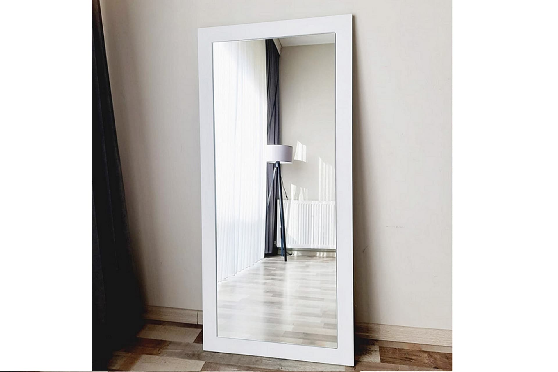 DFN WOOD DUVAR AYNASI, BEYAZ, 130X60