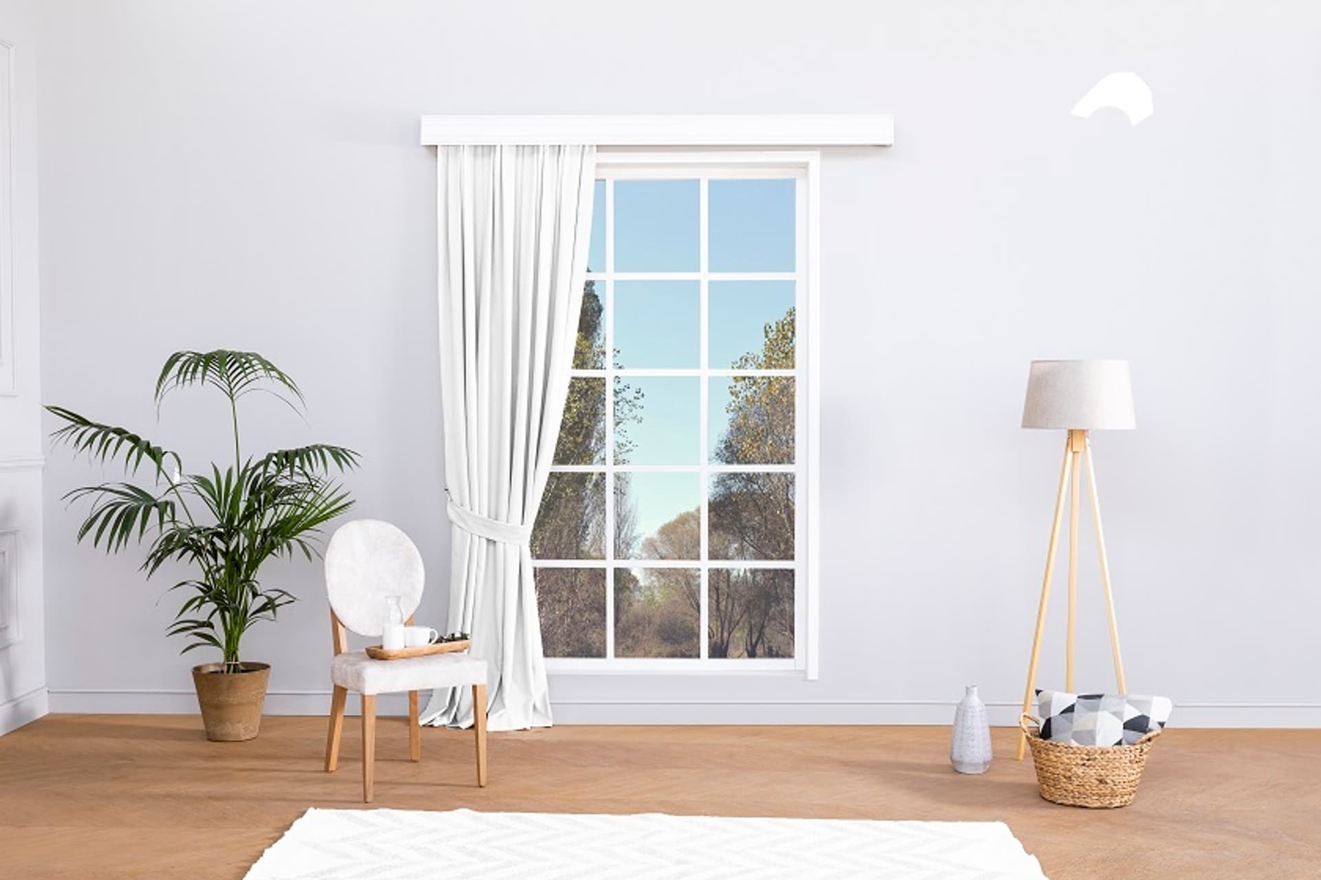 MASSARELLİ FON PERDE BEYAZ PİLESİZ 60X260
